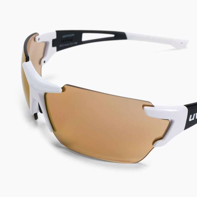Occhiali da sole UVEX Sportstyle 803 R CV V bianco nero mat/colorvision litemirror rosso 5