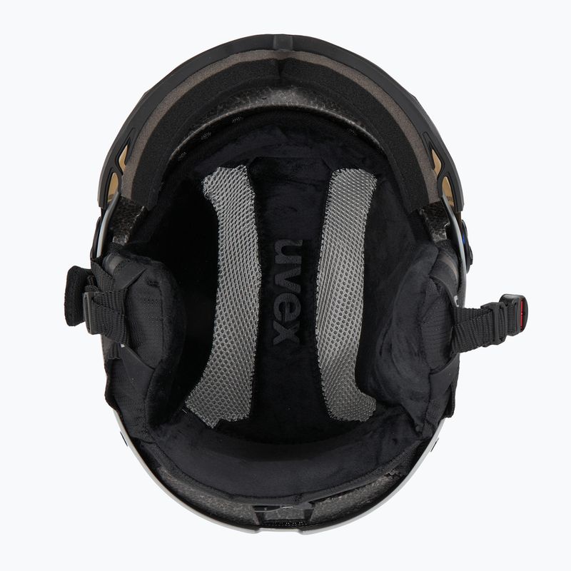 Casco da sci UVEX Wanted Visor rhino matt/mirror blue/smoke 6