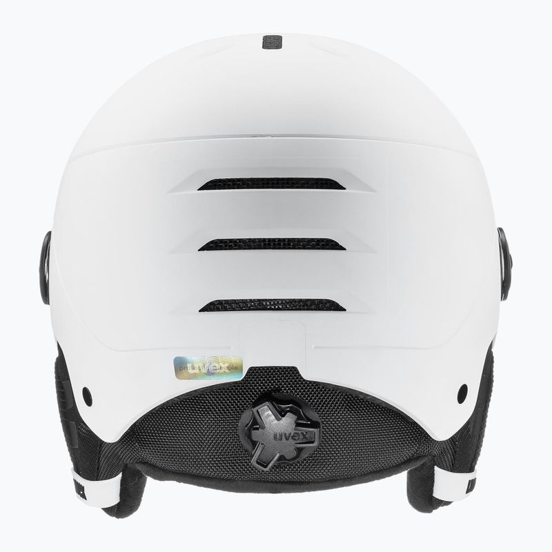 Casco da sci per bambini UVEX Rocket Visor Jr white/black matt/mirror blue/smoke 3