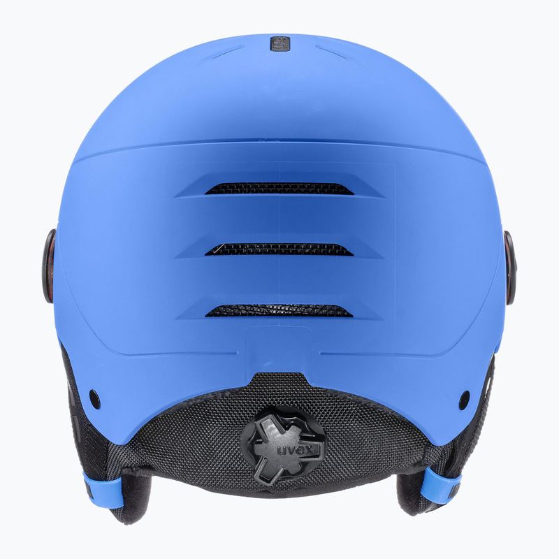 Casco da sci per bambini UVEX Rocket Visor Jr blu opaco/blu specchio/fumo 2