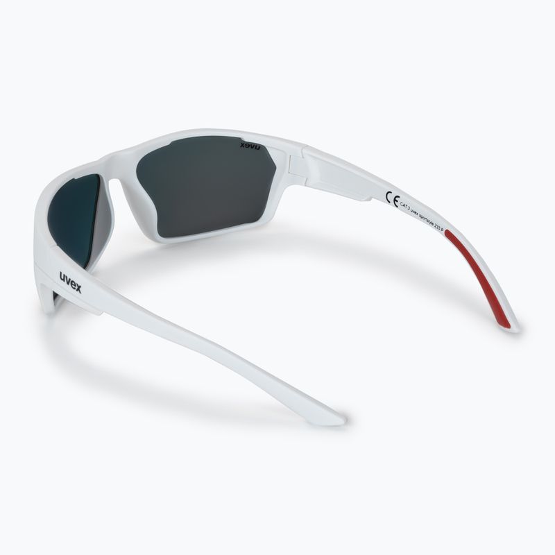 Occhiali da sole UVEX Sportstyle 233 P bianco opaco/polavisione rosso specchio 2