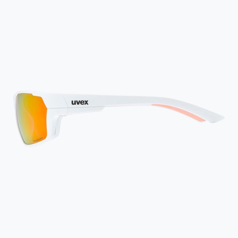 Occhiali da sole UVEX Sportstyle 233 P bianco opaco/polavisione rosso specchio 6