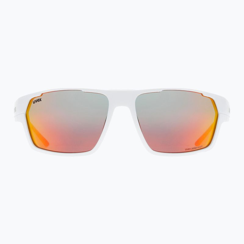 Occhiali da sole UVEX Sportstyle 233 P bianco opaco/polavisione rosso specchio 7