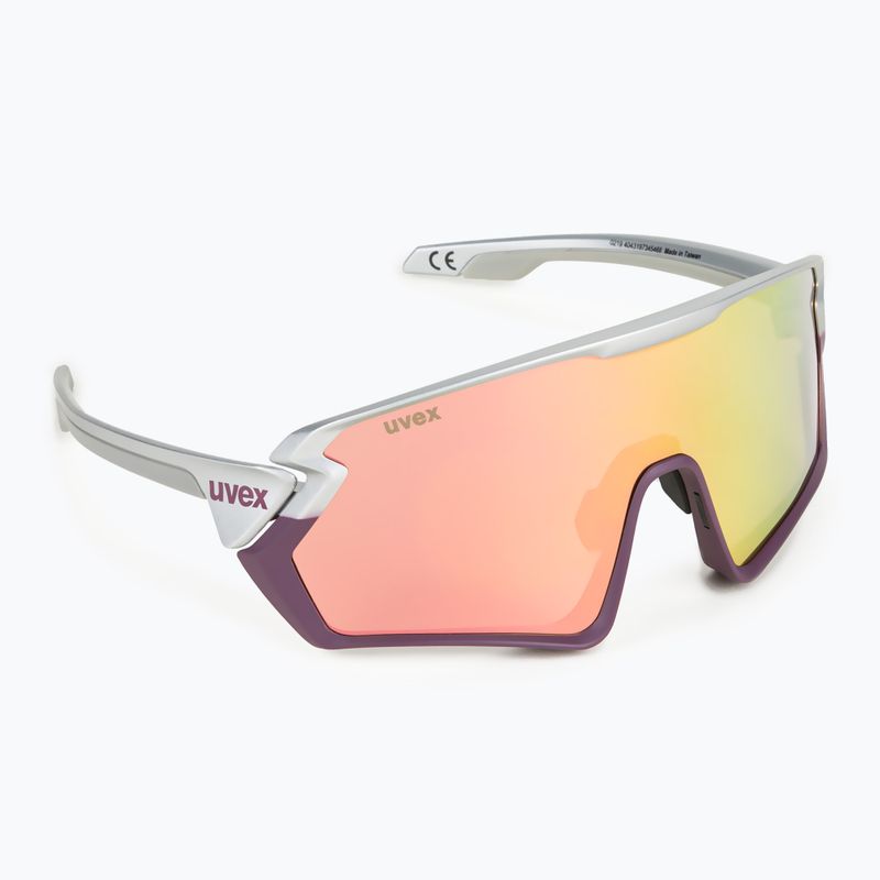 Occhiali da sole UVEX Sportstyle 231 argento prugna opaco/rosso specchiato