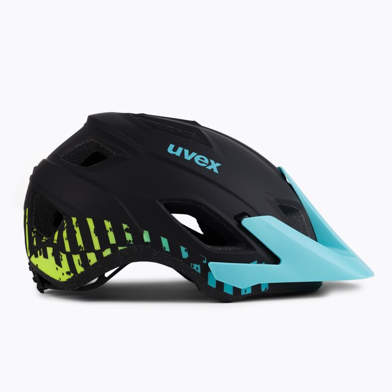 Casco da bici UVEX Access nero aqua/lime opaco 3