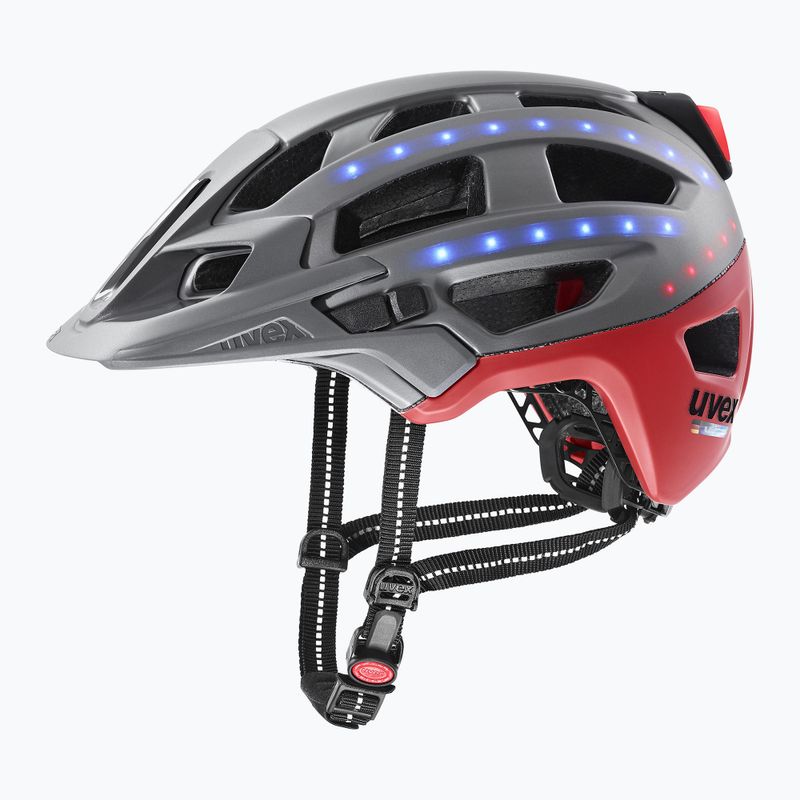 Casco da bicicletta UVEX Finale Light 2.0 argento/rosso opaco 5