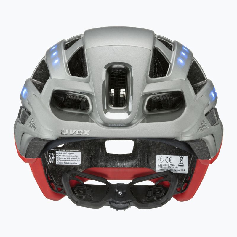 Casco da bicicletta UVEX Finale Light 2.0 argento/rosso opaco 6