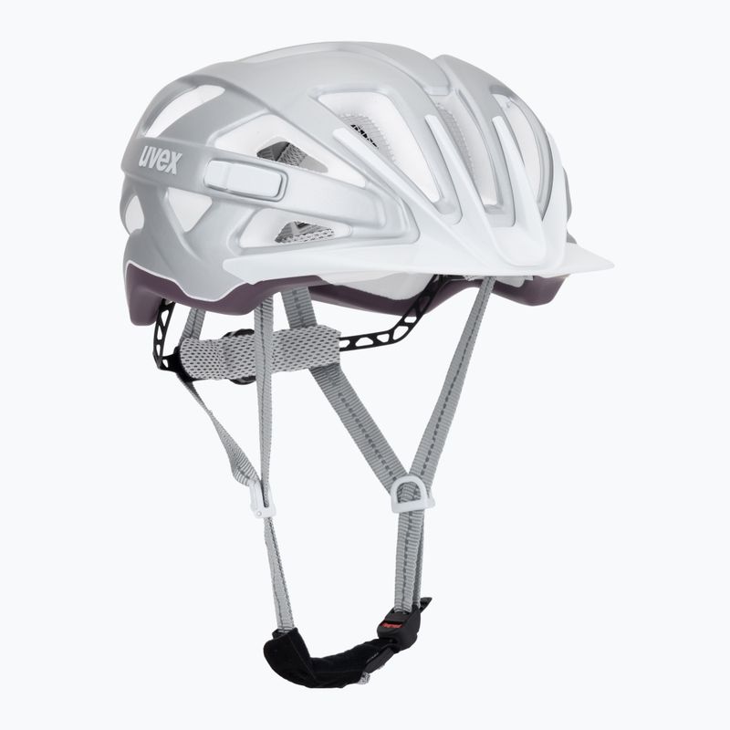 Casco da bici UVEX City Active argento/prugna opaco