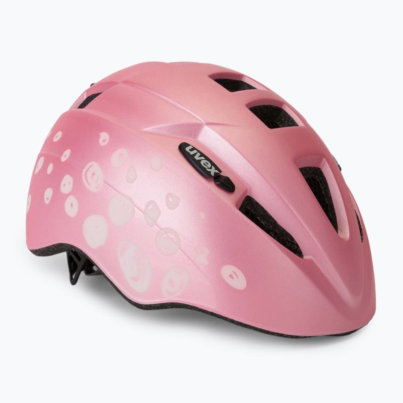 Casco da bici per bambini UVEX Kid 2 CC rosa a pois opaco