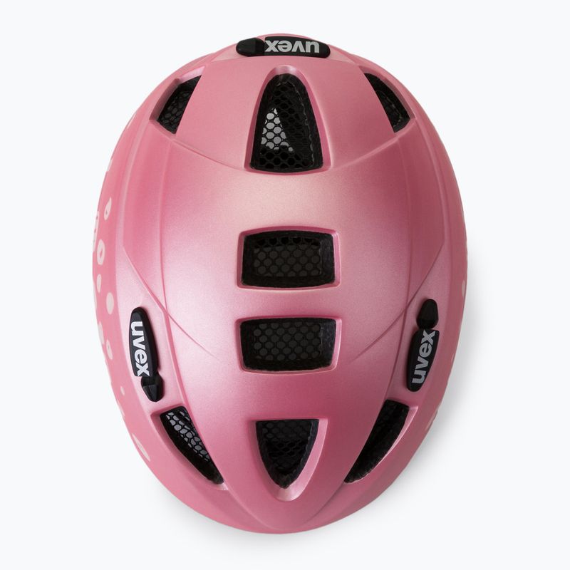 Casco da bici per bambini UVEX Kid 2 CC rosa a pois opaco 6