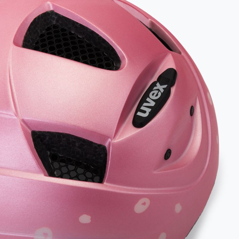 Casco da bici per bambini UVEX Kid 2 CC rosa a pois opaco 7