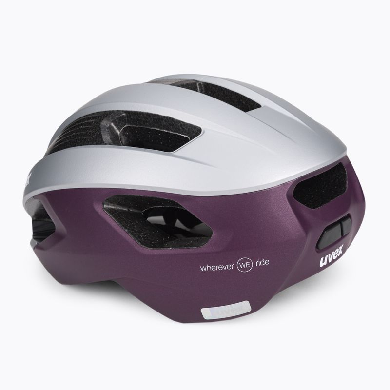 Casco da bicicletta da donna UVEX Rise CC WE argento prugna noi 4