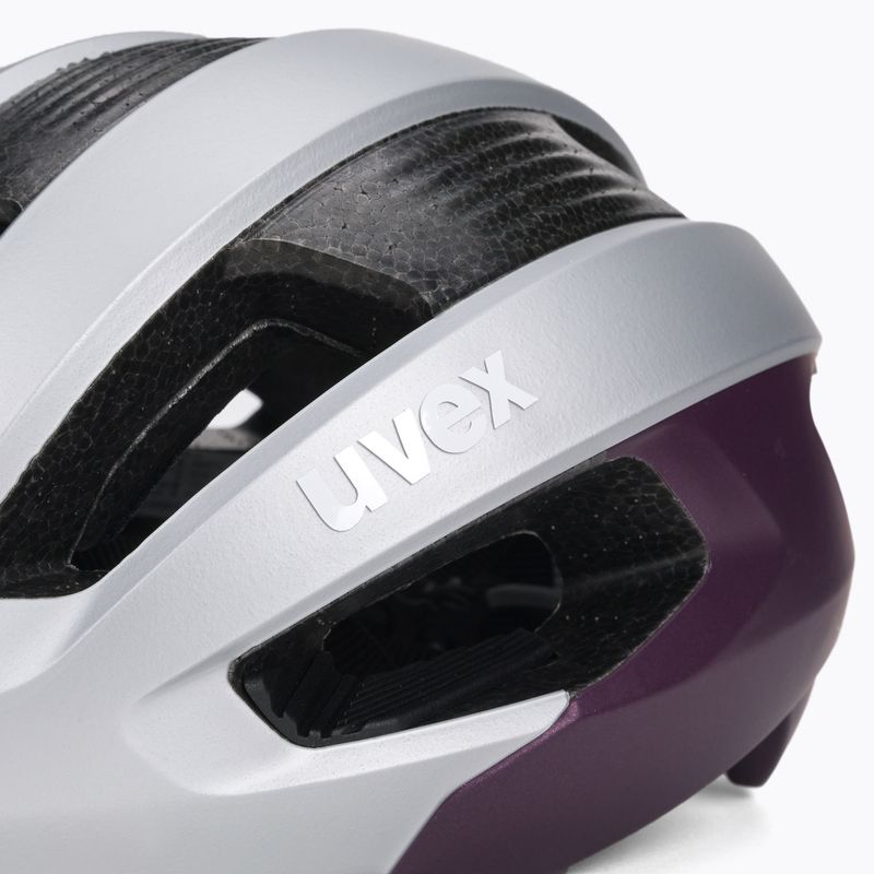 Casco da bicicletta da donna UVEX Rise CC WE argento prugna noi 7