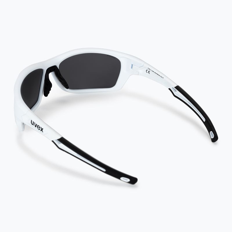 Occhiali da sole UVEX Sportstyle 232 P bianco opaco/polietilene specchiato argento 2