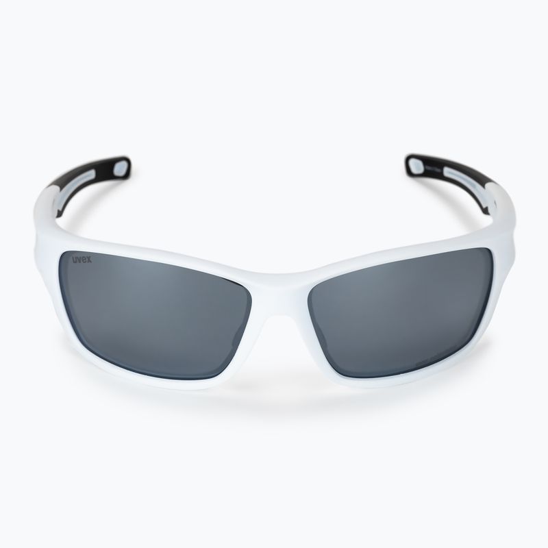 Occhiali da sole UVEX Sportstyle 232 P bianco opaco/polietilene specchiato argento 3