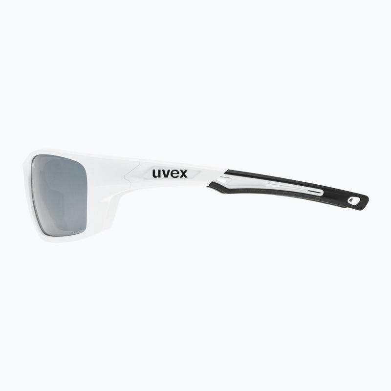Occhiali da sole UVEX Sportstyle 232 P bianco opaco/polietilene specchiato argento 6