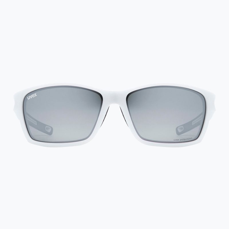 Occhiali da sole UVEX Sportstyle 232 P bianco opaco/polietilene specchiato argento 7