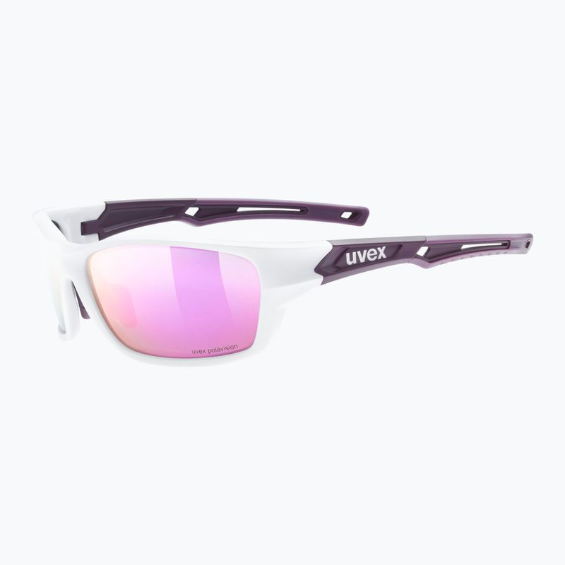 Occhiali da sole UVEX Sportstyle 232 P peacock prestige mat/polavision mirror rosa 5