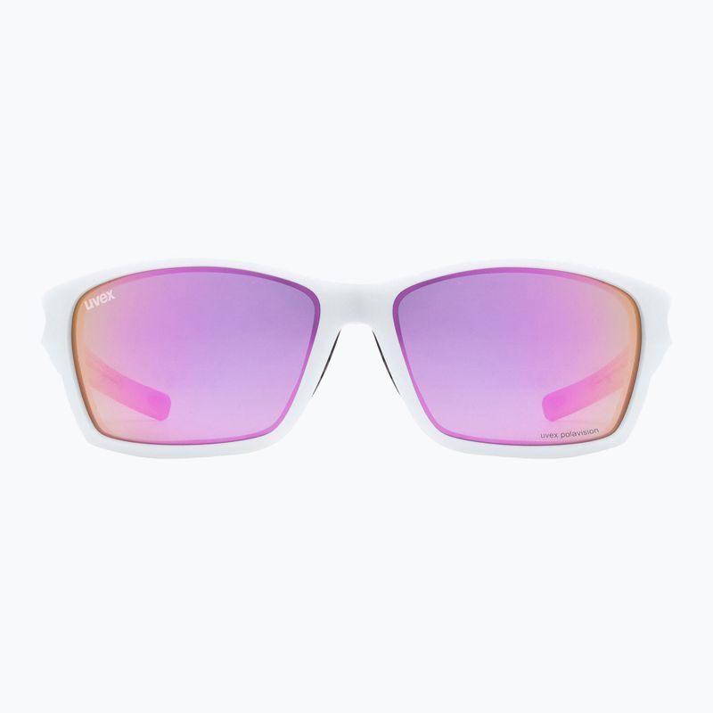 Occhiali da sole UVEX Sportstyle 232 P peacock prestige mat/polavision mirror rosa 7