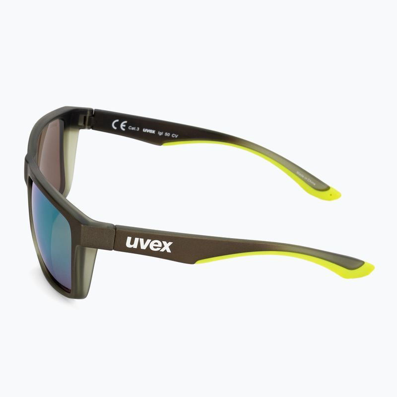 Occhiali da sole UVEX Lgl 50 CV oliva opaca/verde specchio 4