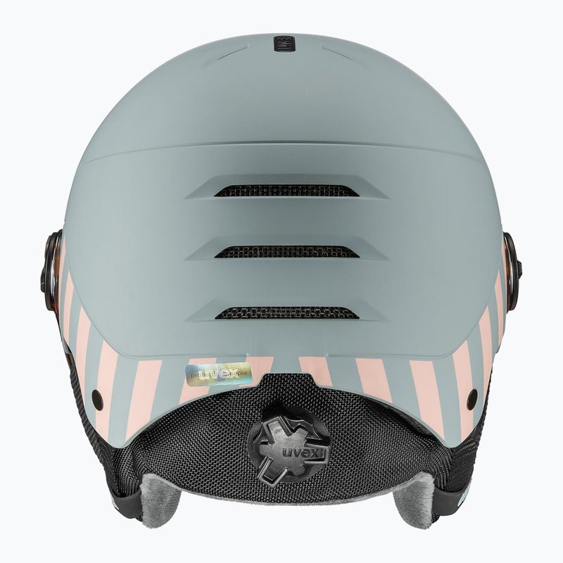 Casco da sci per bambini UVEX Rocket Visor Jr rhino/blush matt/mirror silver/lasergold lite 3