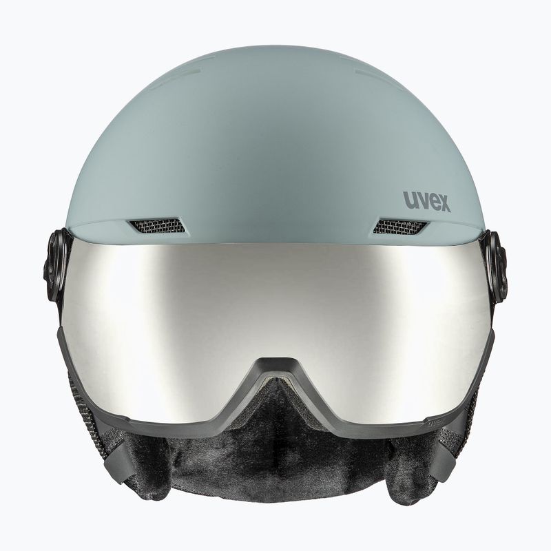 Casco da sci UVEX Wanted Visor glacier/rhino matt/mirror silver smoke 7