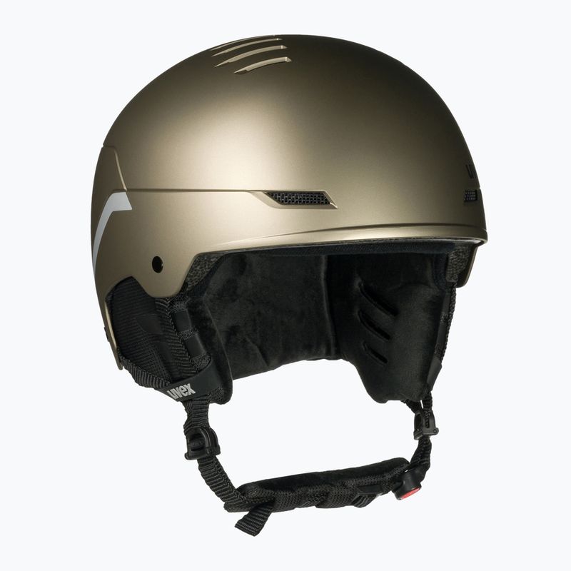 Casco da sci UVEX Wanted Soft oro argento strisce opache