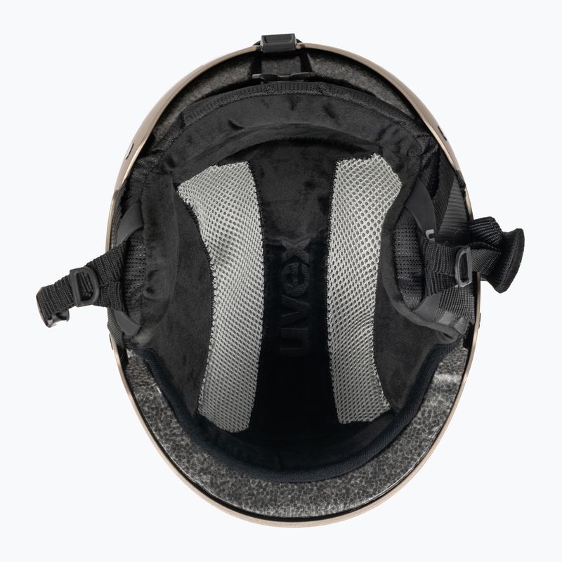 Casco da sci UVEX Wanted Soft oro argento strisce opache 5