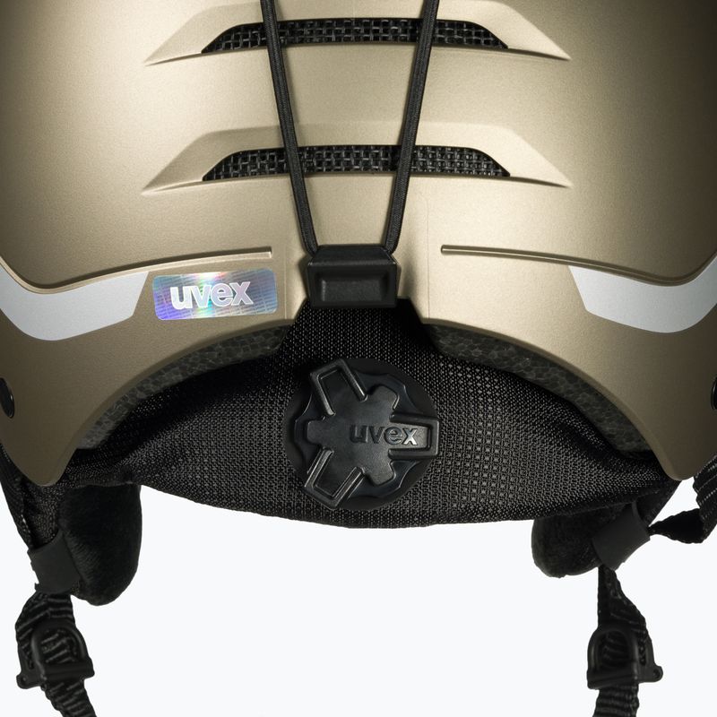 Casco da sci UVEX Wanted Soft oro argento strisce opache 6
