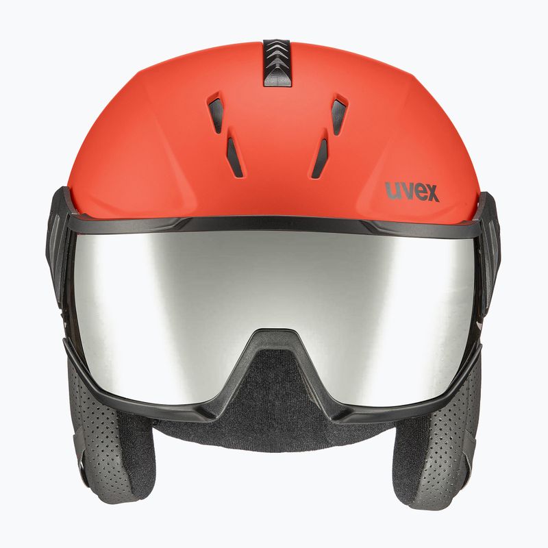 Casco da sci UVEX Instinct Visor feroce rosso/nero opaco 10