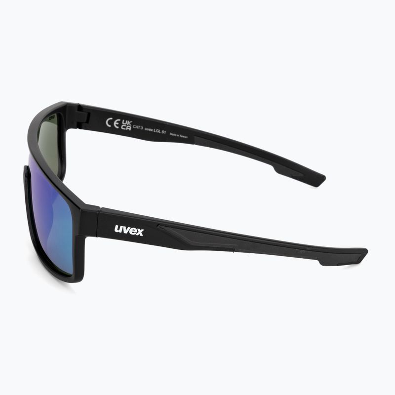 Occhiali da sole UVEX Lgl 51 nero opaco/verde specchio 4