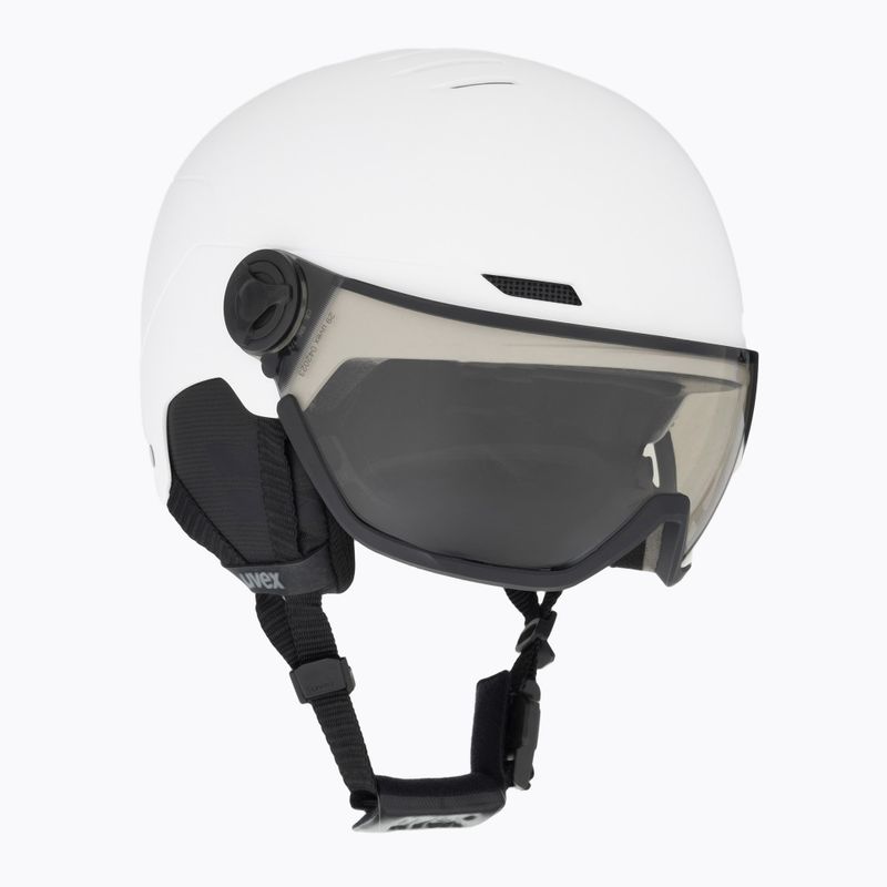 Casco da sci UVEX Wanted Visor Pro V bianco opaco/variomatc fumo