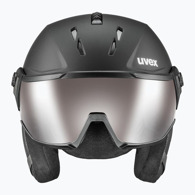 Casco da sci UVEX Instinct Visor PRO V nero opaco/argento/argento