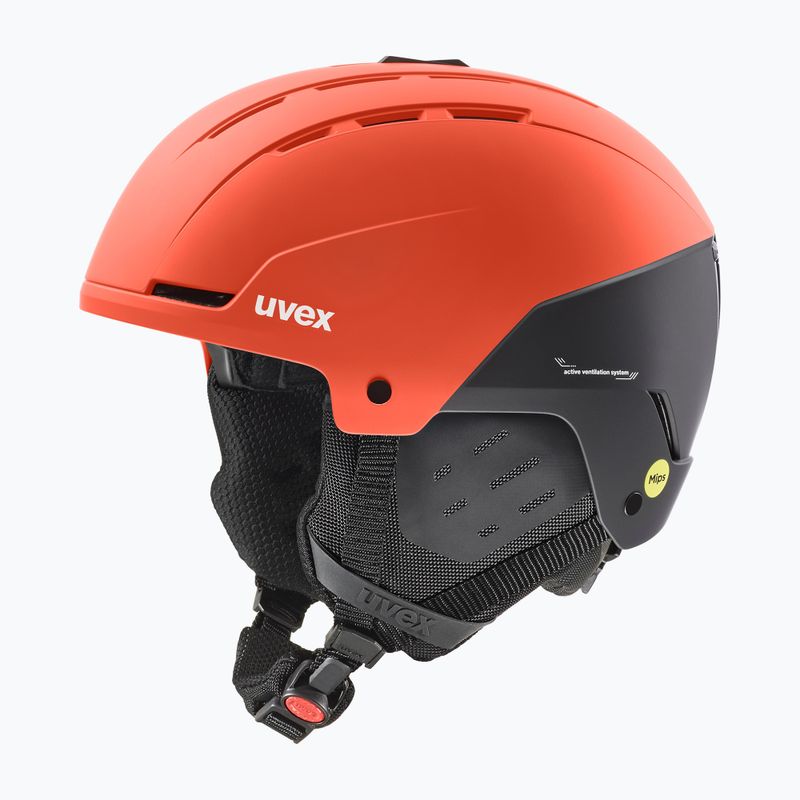 Casco da sci UVEX Stance Mips rosso feroce/nero opaco 7