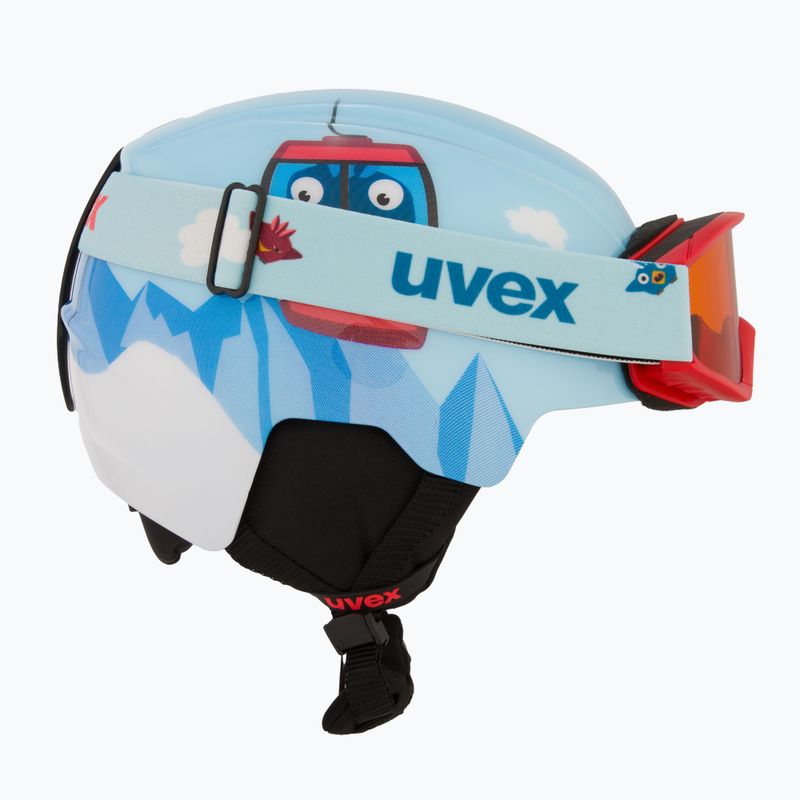 Casco da sci per bambini UVEX Viti Set + occhiali Speedy Pro azzurro birdy/lasergold lite 6