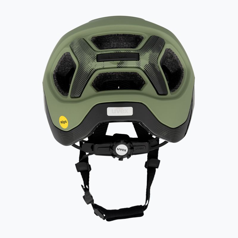 Casco da bici UVEX React MIPS verde muschio/nero opaco 3