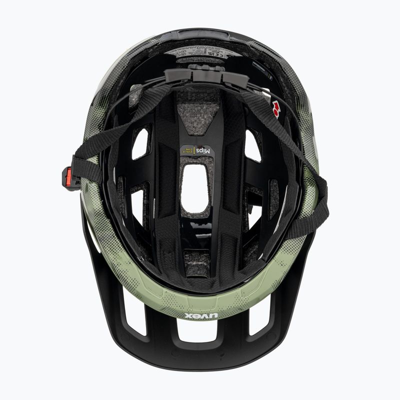 Casco da bici UVEX React MIPS verde muschio/nero opaco 5