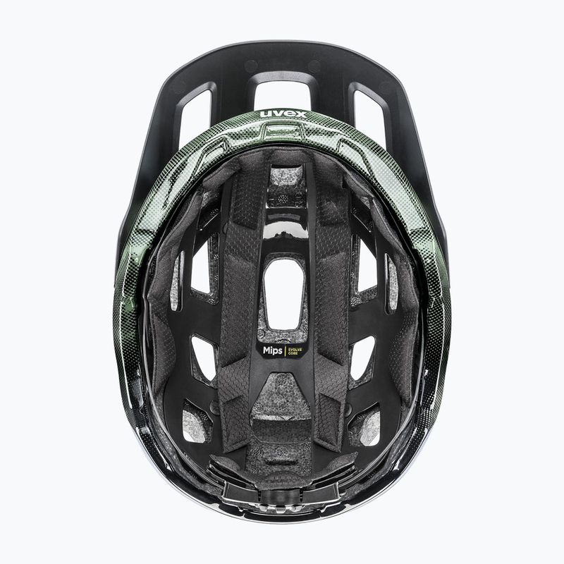 Casco da bici UVEX React MIPS verde muschio/nero opaco 10
