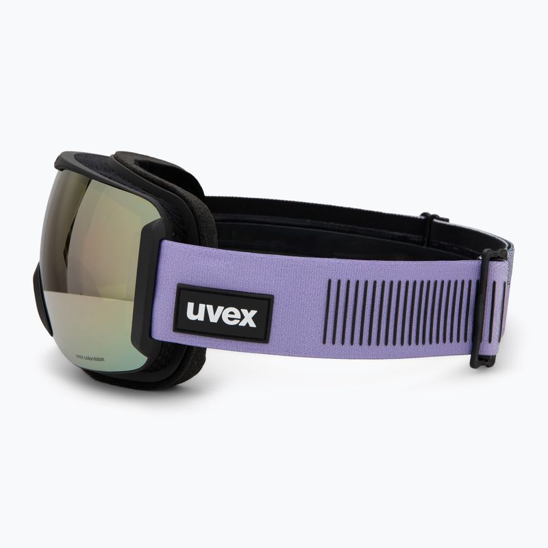 UVEX Downhill 2100 CV occhiali da sci nero opaco/specchio verde lavanda 4