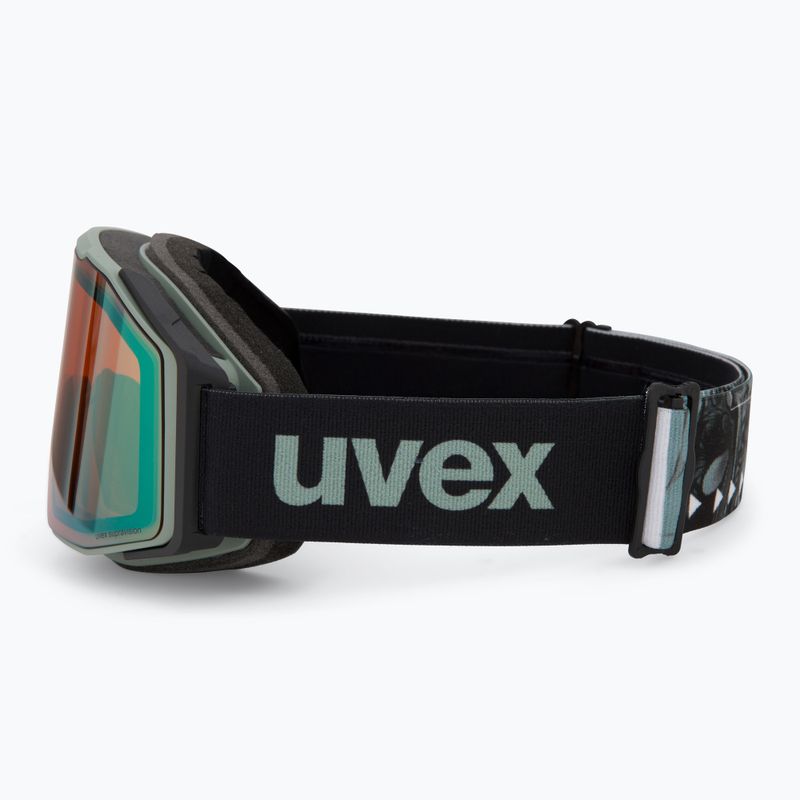 UVEX occhiali da sci Gravity FM verde acido opaco/specchio opale arancione chiaro 4