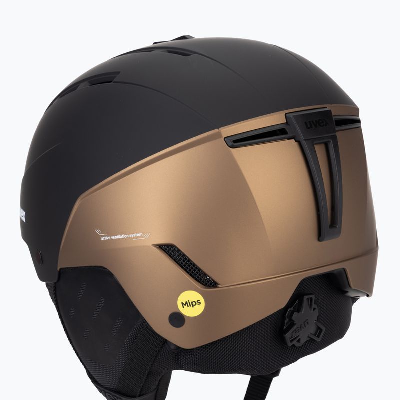 Casco da sci UVEX Stance MIPS nero/marrone opaco 8