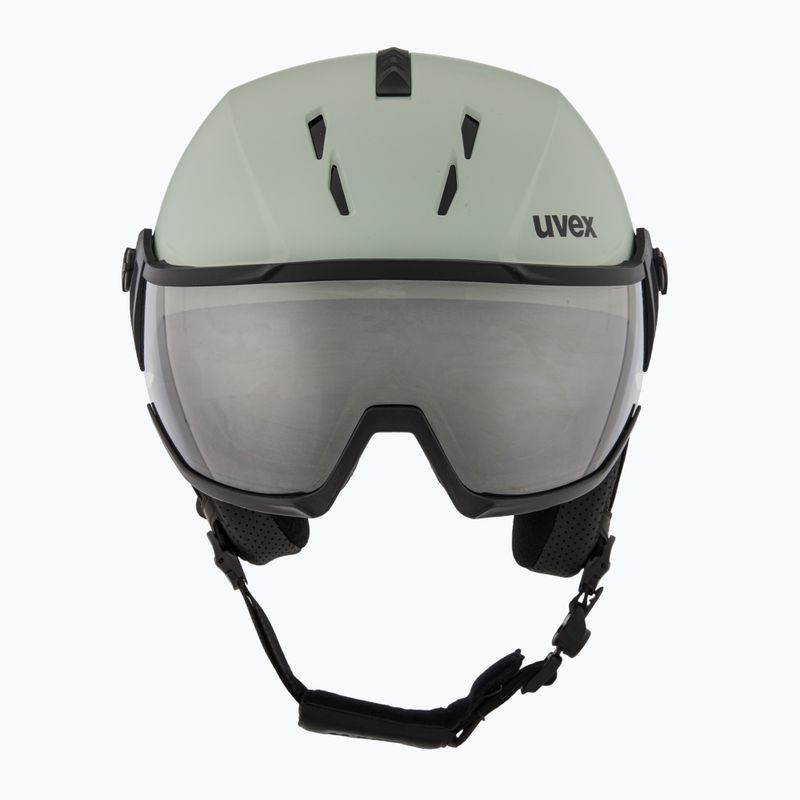 Casco da sci UVEX Instinct Visor verde ossido opaco/argento specchiato/fumo 2
