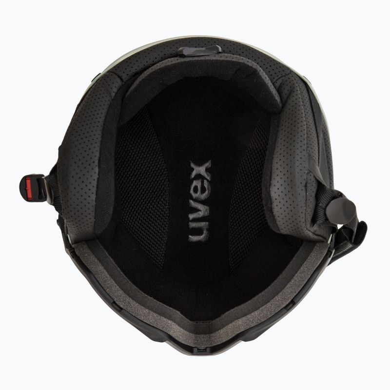 Casco da sci UVEX Instinct Visor verde ossido opaco/argento specchiato/fumo 5
