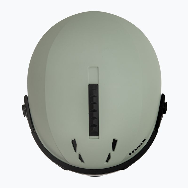Casco da sci UVEX Instinct Visor verde ossido opaco/argento specchiato/fumo 6