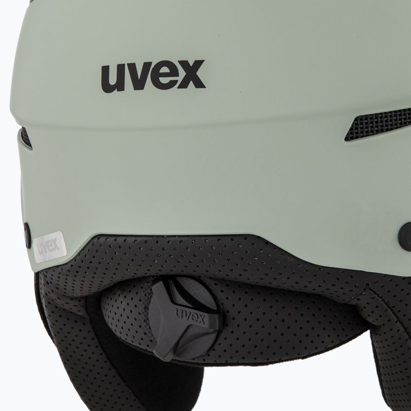 Casco da sci UVEX Instinct Visor verde ossido opaco/argento specchiato/fumo 8