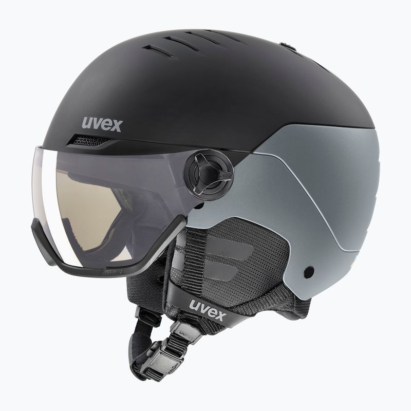 Casco da sci UVEX Wanted Visor Pro V black/silver matt