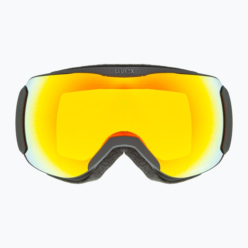 UVEX Downhill 2100 CV occhiali da sci nero opaco/specchio arancione giallo 2