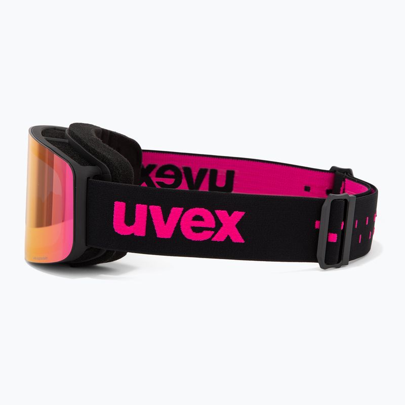 UVEX occhiali da sci per bambini Pwdr FM nero opaco/specchio rosa verde chiaro 4