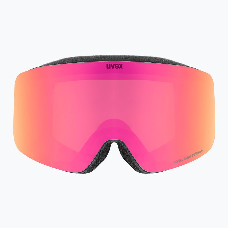 UVEX occhiali da sci per bambini Pwdr FM nero opaco/specchio rosa verde chiaro 2