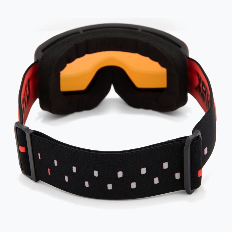 UVEX occhiali da sci per bambini Pwdr FM nero opaco/rosso specchiato arancione chiaro 3